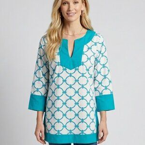 Gretchen Scott Chain Link Printed Tunic Top M